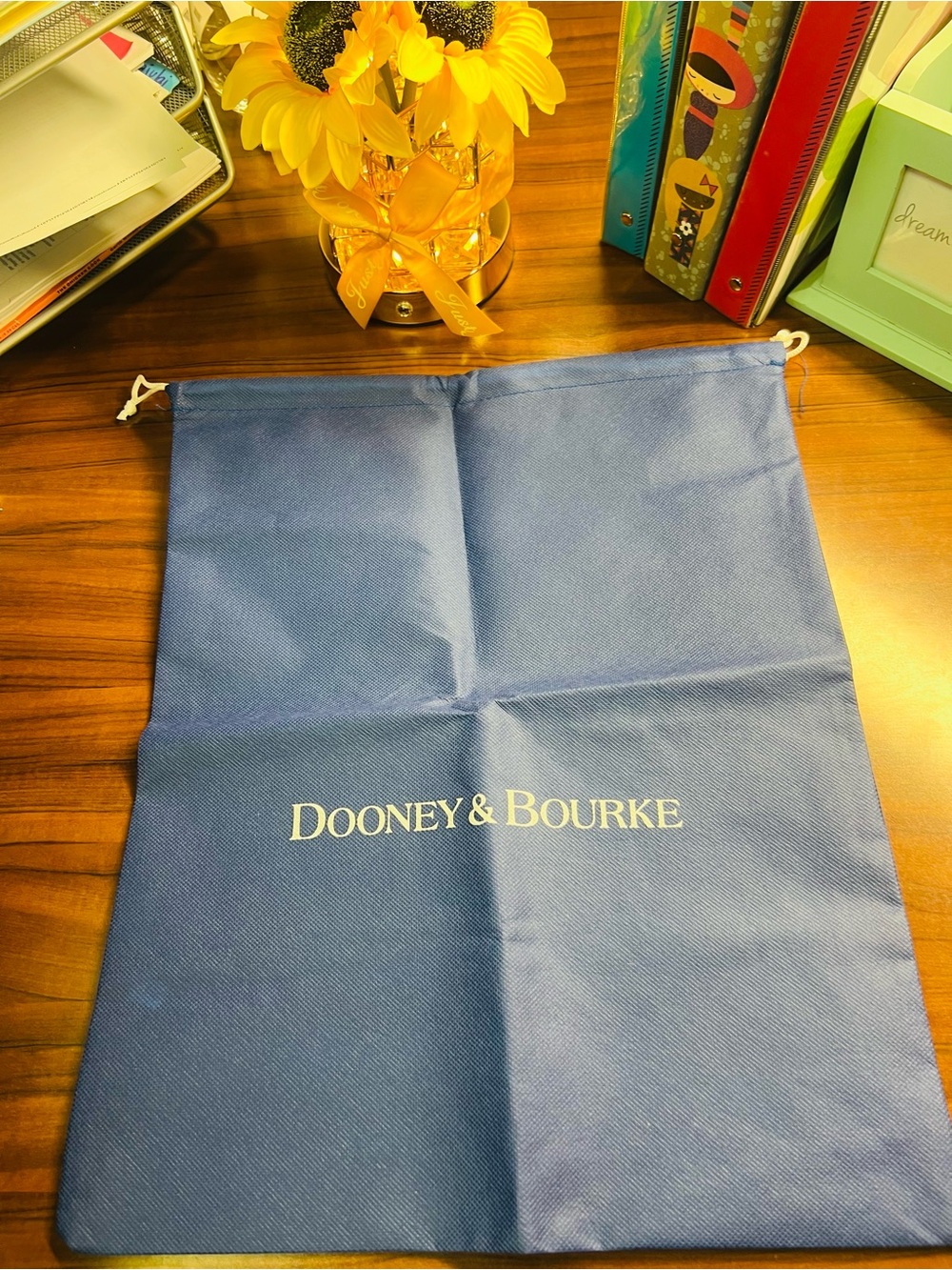 New Dooney & Bourke Navy Blue Drawstring Dust Bag